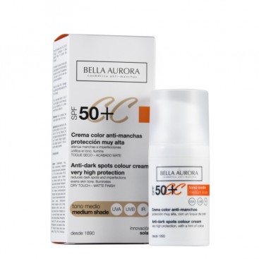 CC Cream Tono Medio Antimanchas SPF 50+ Bella Aurora 30 ml